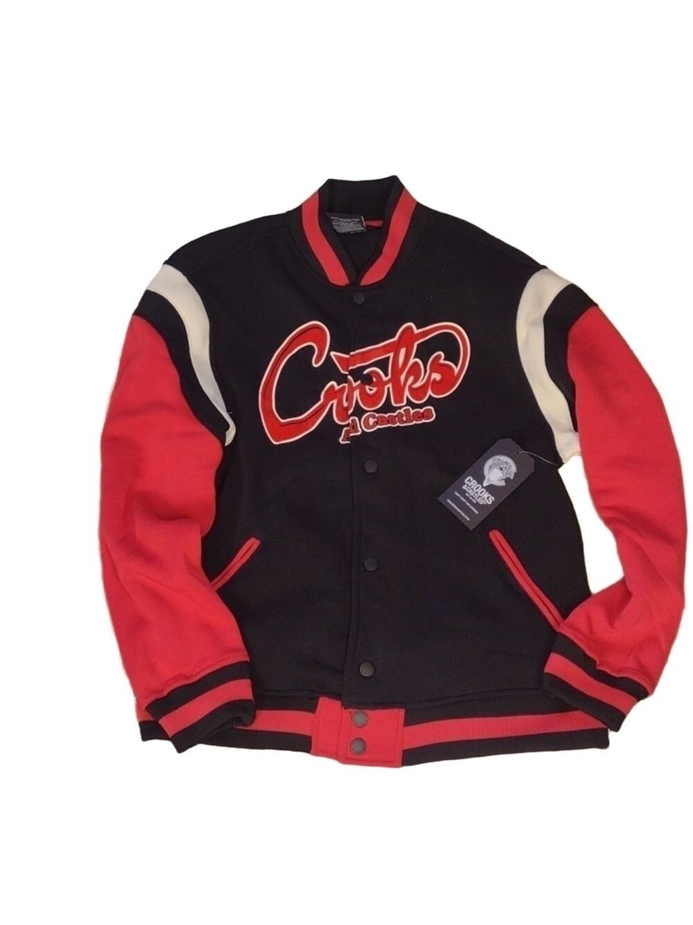 CROOKS & castles red black varsity jacket size XL